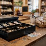 Acceptation du cash : caisse enregistreuse ouverte dans un petit commerce belge