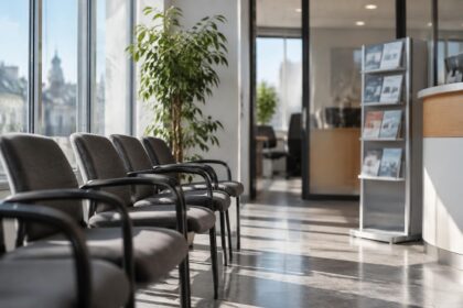 Financer sa PME : salle d'attente d'une agence de crédit aux entreprises