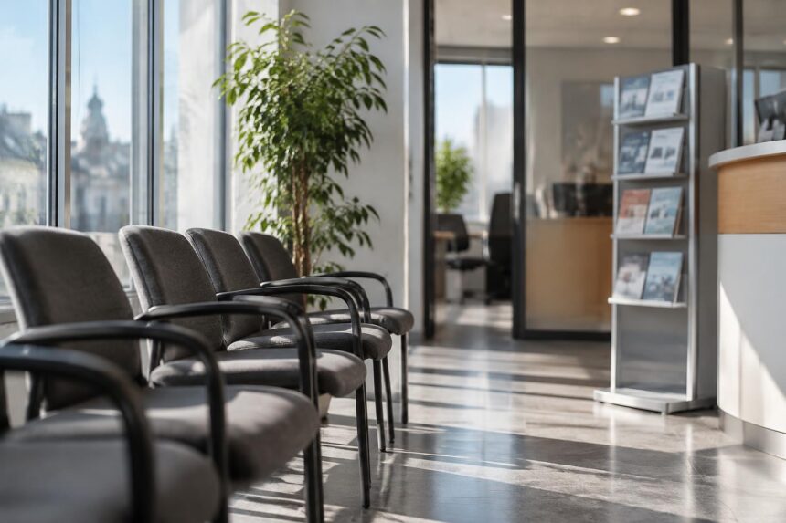 Financer sa PME : salle d'attente d'une agence de crédit aux entreprises