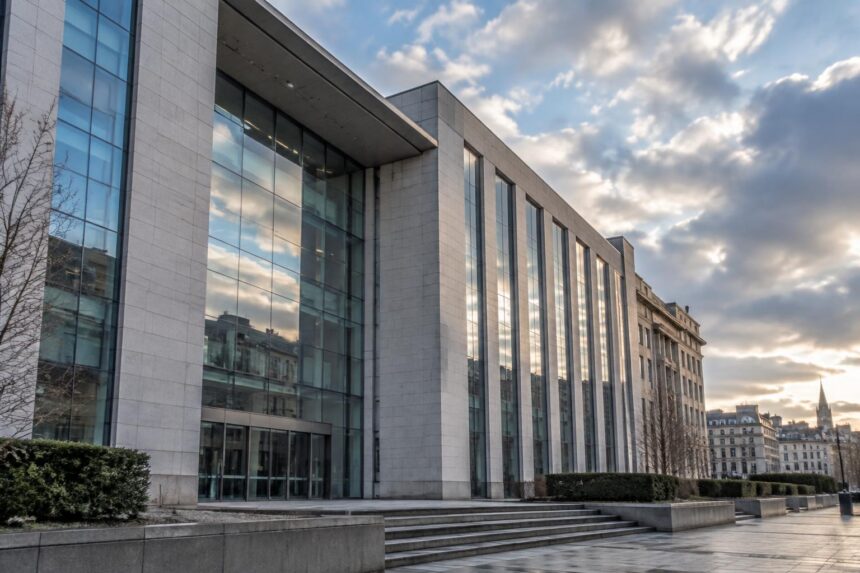 Prévisions de croissance : façade d'un bâtiment institutionnel belge