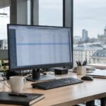 Qui est concerné par la facturation électronique B2B : liste d'entreprises floue affichée sur un écran d'ordinateur