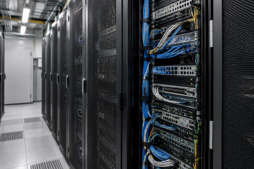 RGPD et intelligence artificielle : baie de serveurs dans un local technique